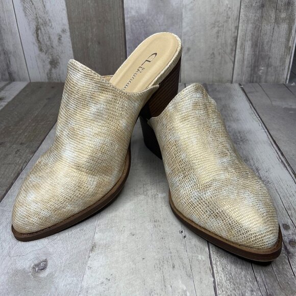 CL by Laundry Shoes - CL by Laundry Catherin Lizard Print Mules Size 8